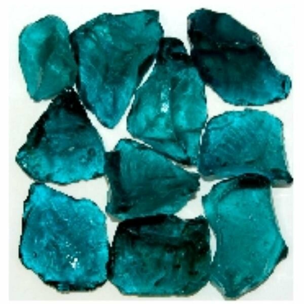 American Specialty Glass Recycled Chunky Glass, Teal - Medium - 0.5-1 in. - 1 lbs LTEALZZM-1
